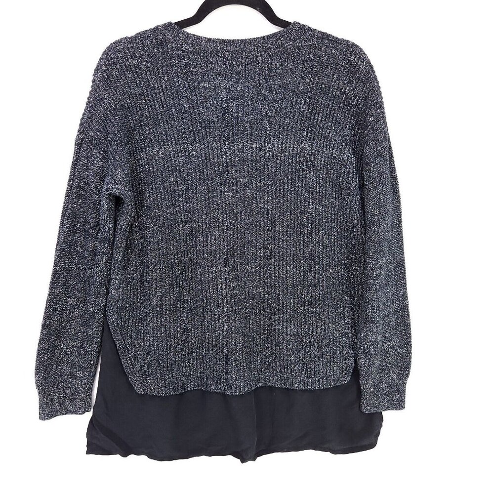 Madewell Pullover Sweater Silk Linen Womens Medium Layered Hem Long Sleeve - Picture 3 of 11
